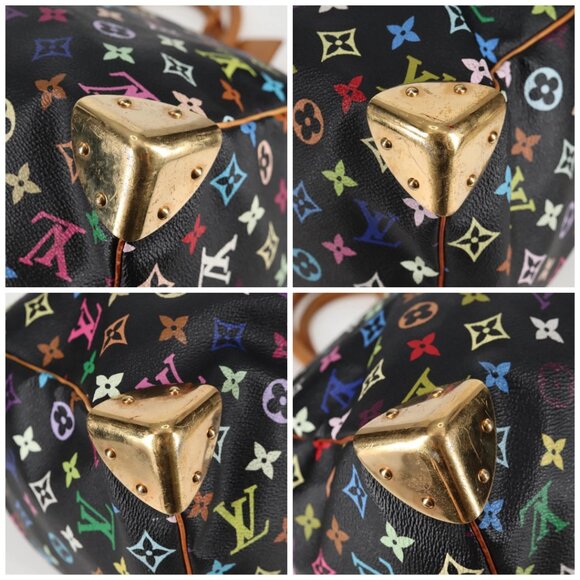 LOUIS VUITTON Monogram Multicolor Keepall 45 Bag Black - Picture 15 of 15